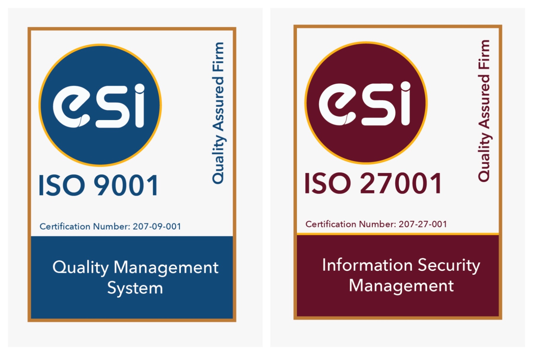 ISO 9001 & ISO 27001